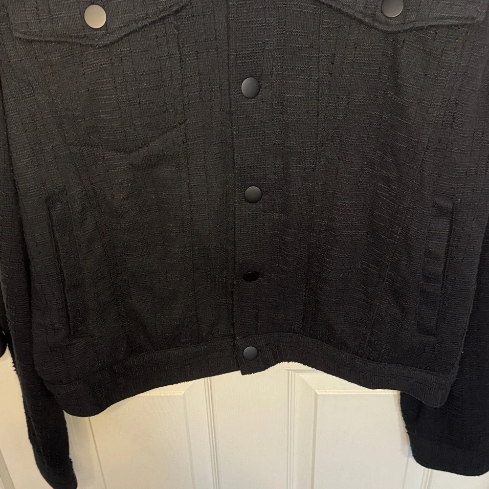 Fashion Nova Men's Black Textured Shirt Jacket
